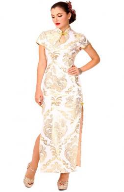 Long Elegant White Asian Dress