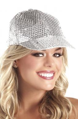 Sequin Baseball Hat Silver