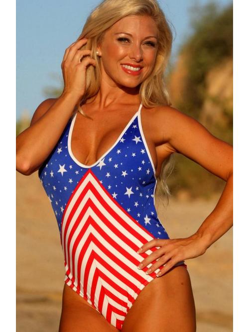 American Flag One Piece Swimsuit